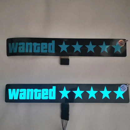 TX 5 Stars Wanted LED Window Sticker