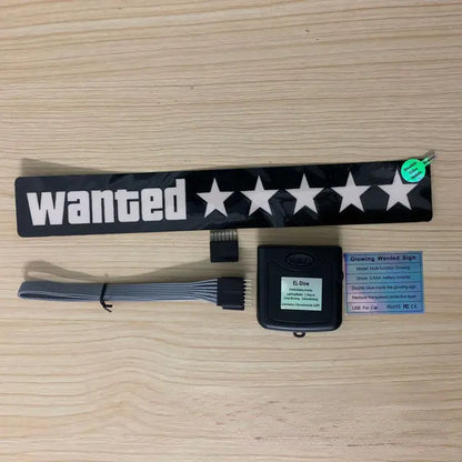 TX 5 Stars Wanted LED Window Sticker