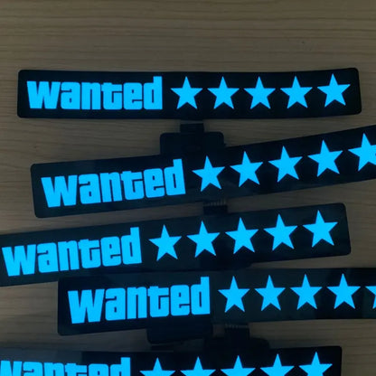 TX 5 Stars Wanted LED Window Sticker