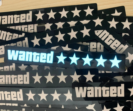 TX 5 Stars Wanted LED Window Sticker